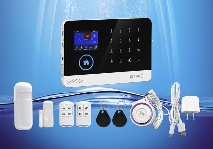 彩屏触摸网络家用报警器主机 WiFi+GSM+RFID三合一，智能安防销售新选择